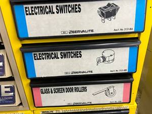 3 DRAWER CABINET ASSORTED ELECTRICAL SWTICHES