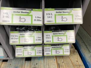 6 DRAWER CABINET WITH ASSORTED ANCHOR SHACKLES