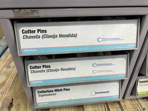 3 DRAWER CABINET WITH ASSORTED COTTER PINS