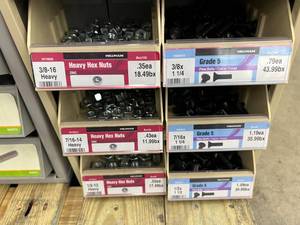 6 DRAWER CABINET WITH ASSORTED NUTS AND GRADE 5 BOLTS