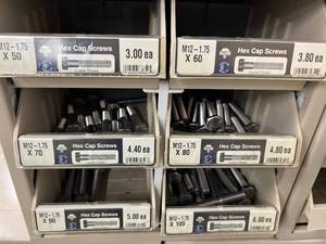 6 DRAWER CABINET WITH ASSORTED HEX CAP SCREWS