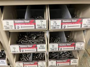 6 DRAWER CABINET WITH ASSORTED STAINLESS STEEL SHEET METAL SCREWS