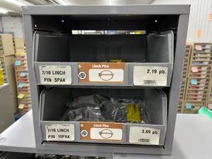 2 DRAWER CABINET WITH ASSORTED LINCH PINS