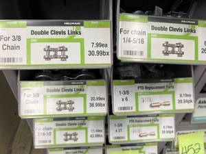 6 DRAWER CABINET WITH ASSORTED DOUBLE CLEVIS LINKS