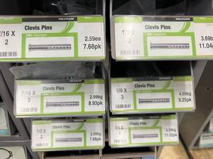 6 DRAWER CABINET WITH ASSORTED CLEVIS PINS
