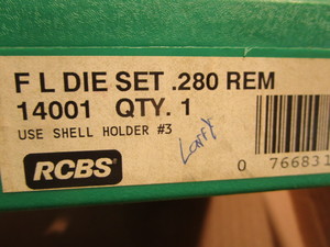 lot 80 image: RCBS FL die set, 280 REM, #14001...
