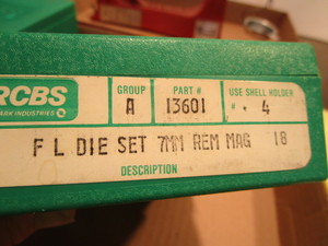 lot 81 image: RCBS FL die set, 7mm REM Mag, #1360...