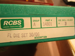 lot 84 image: RCBS FL die set, 30-06, #14801...
