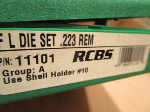 lot 95 image: RCBS FL die set, 223 Rem, #11101...