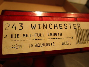 lot 99 image: Hornady 2 die set, 243 WIN, #44244...