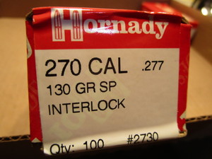 lot 113 image: Hornady bullets, 270 cal .277 130gr...