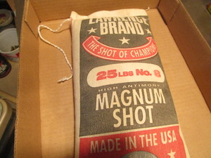 lot 115 image: Magnum shot, Lawrence 25lb bag of N...