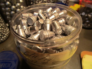 lot 123 image: Lead bullets 247 #8, approx 12lbs...
