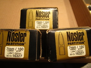 lot 134 image: Nosler 7mm 160 gr Spitzer bullet, t...