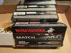 lot 137 image: Winchester Match ammo 223 REM 69gr ...