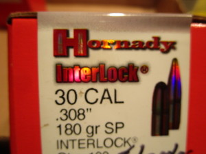 lot 143 image: Hornady bullets 30 cal 308 180gr SP...