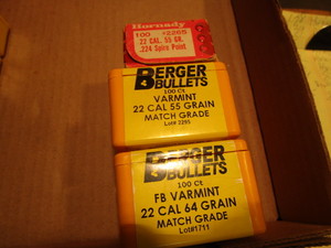 lot 146 image: Hornady bullets 22cal 55g 224  - p...