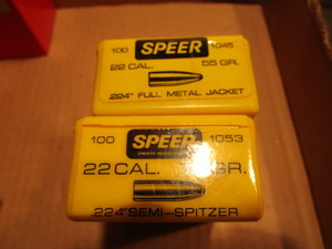 lot 147 image: Speer bullets 22cal 55gr unopened 1...