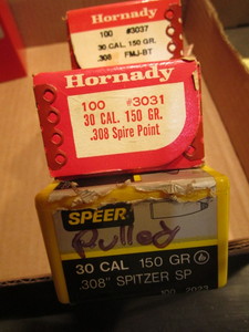 lot 149 image: Mix 30cal 150gr 308, three partial ...