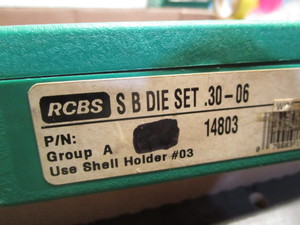 lot 165 image: RCBS SB die set 30-06, note bullet ...