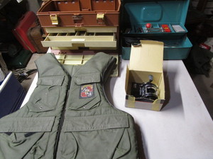 lot 244 image: Plano & metal tackle boxes, reel, v...
