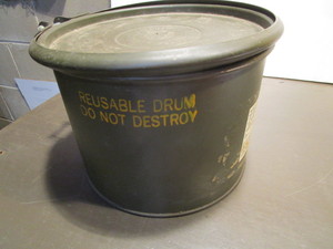 lot 253 image: Storage tin for gas mask...