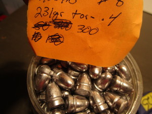 lot 125 image: Lead bullets 231gr #8 .455, approx...