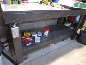 lot 287 image: Wooden workbench, 60Lx27Dx31H...