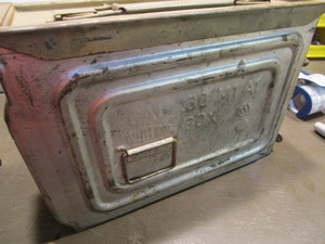 lot 323 image: Metal ammo box...