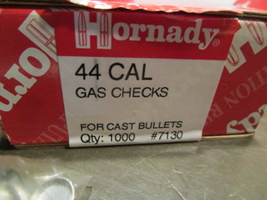 lot 370 image: Hornady gas checks, 44cal, qty 1000...
