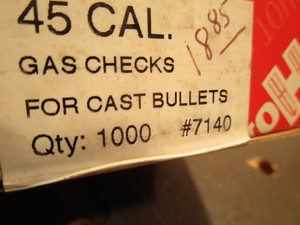 lot 371 image: Hornady gas checks, 45 cal, qty 100...