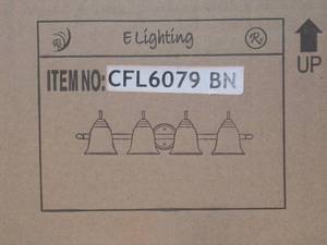 4 Light Vanity Light in Brushed Nickel and Alabaster Glass - CFL6079BN by E Lighting