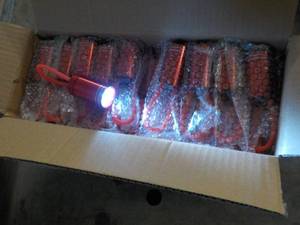 case of 50 - 4 Red LED Flashlights...