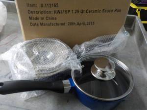 2 - 1.25 qt Ceramic Sauce Pans with...