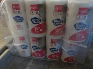 48 Rolls White Cloud 3 Ply Toilet T...