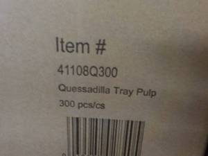 Case of 300 Quesadillas Pulp Trays...