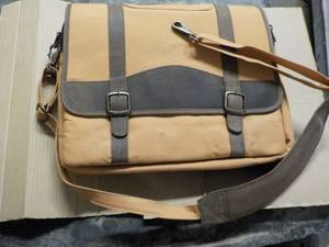 Canvas and Leather Bag with Shoulde...