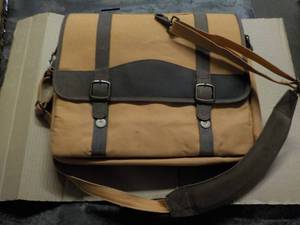 Canvas and Leather Bag with Shoulde...