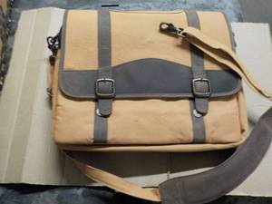 Canvas and Leather Bag with Shoulde...