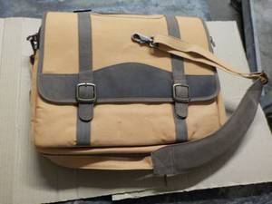 Canvas and Leather Bag with Shoulde...