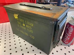 lot 80 image: Genuine Military Ammo Box Can