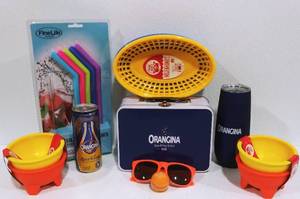 New Orangina lunch Box, Cup, Deli Baskets, Salsa Bowls and Straws