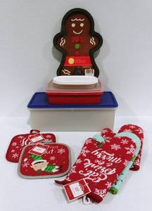 Tupperware Containers, Potholders and Oven Mits, Gingerbread Cookie Pan