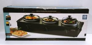 New 3 Station Stainless Steel Slow Cooker Buffet