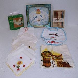 Hanker chiefs, Crochet Needles, Plastic Templates for Yarn Work, Dish Towel and Bib