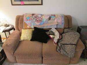 lot 98 image: Dual reclining sofa...