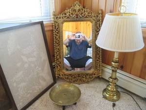 lot 109 image: Mirror 19.533, framed canvas ar...