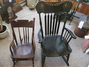 lot 119 image: Mother and childs rocking chairs, ...