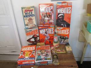 lot 169 image: Several Wheaties boxes and other vi...