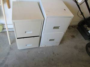 lot 192 image: 2 2-drawer metal file cabinets...